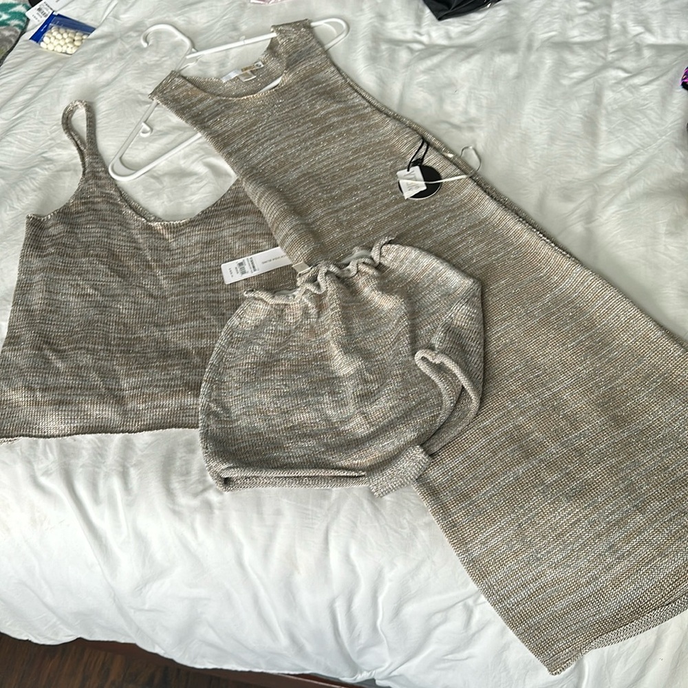 Amuse Society Women's Knit Tops in Beige and Gray